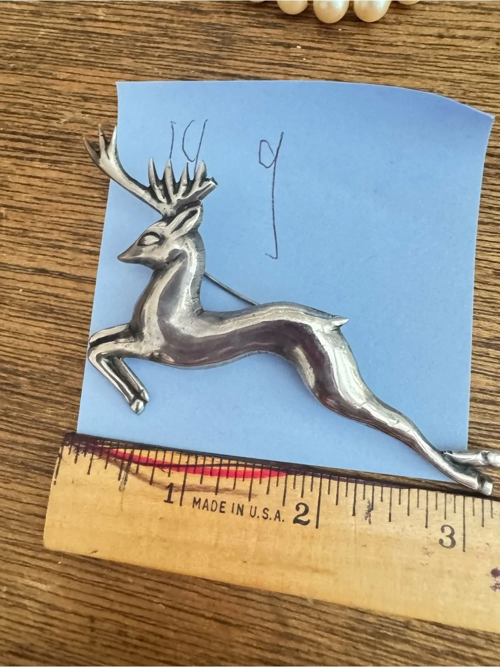 Silver Leaping Stag Brooch - Vintage Inspired